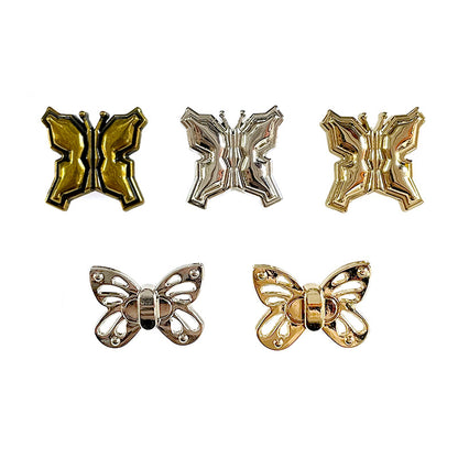 Boutons de couture en métal en forme de papillon en or et argent de 23 mm pour pulls et vêtements d'extérieur, 50 pièces