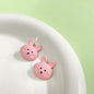 16x18mm Pink Cartoon Rabbit Metal Buttons with Shanks for Children's Clothing 12pcs