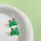 16x14mm Green Cartoon Frog Metal Buttons with Shanks for Children's Garments 12pcs