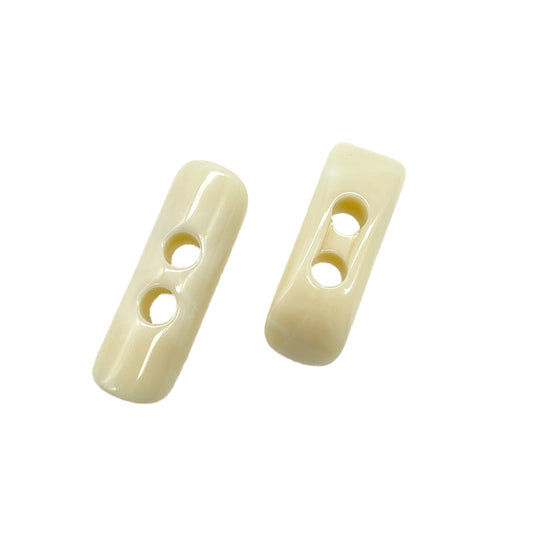 40mm Striscia Lunga Bottoni Toggle in Resina Beige Marrone e Trasparente 100pcs