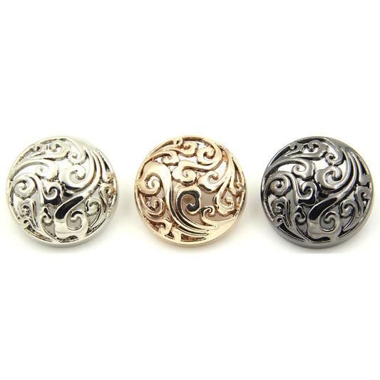 12-25mm Vintage Chinese Palace Style Metal Hollow Cloud Buttons with Shanks 50pcs