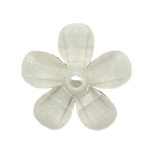 12/15/18mm Pearl Flower Transparent Metal Shank Buttons for Knit Sweater 12pcs