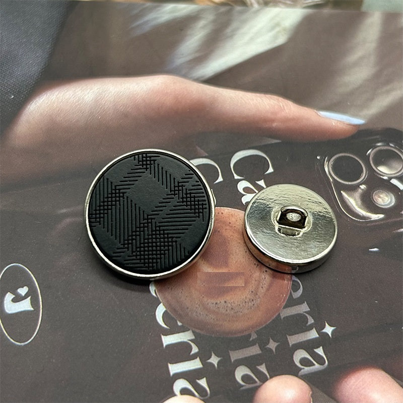 Boutons en métal en résine twill gravés au laser de 15/20 mm avec pattes, 50 pièces