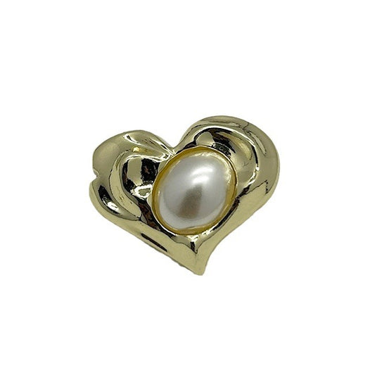 Botones de metal en forma de corazón irregular de perla dorada y plateada de 17.5/21.5mm 50pcs