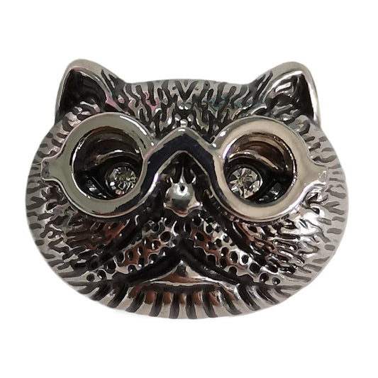 Botones de metal en forma de cabeza de gato en oro y plata antiguos de 18/23 mm, 50 piezas