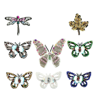 Paquet de 8 Appliqués en Sequins Papillon en Cristal Éblouissants