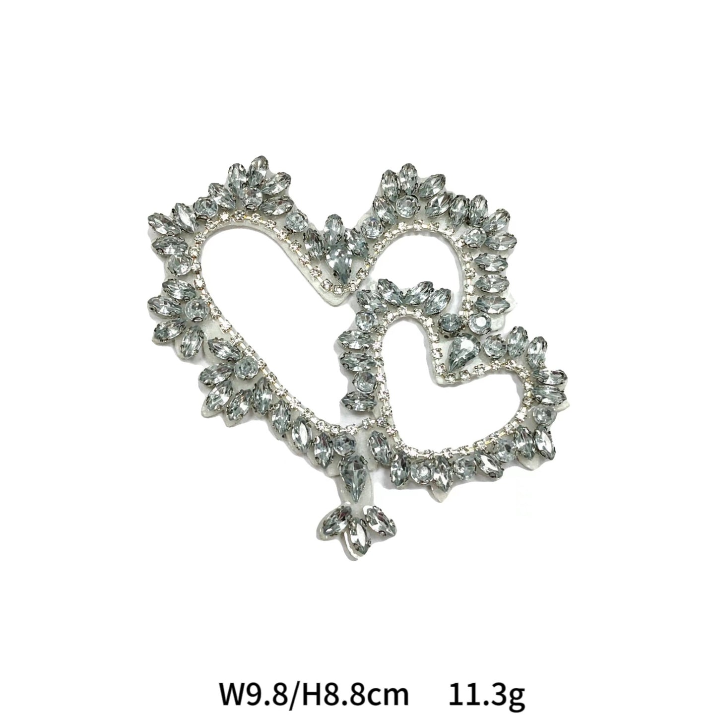 Hollow Heart Diamond Marquise Håndbrodert Akryl Applikasjon 5 Pakke