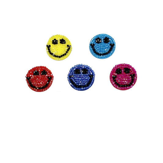 2-Inch Cartoon Smiley Face Handgemaakte Stof Patches 5 Kleuren