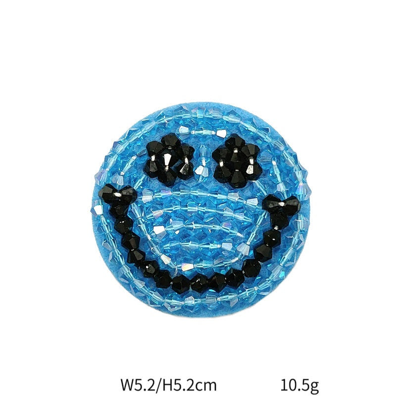 2-tommers tegneserie-smiley ansikt håndlagde stofflapper 5 farger