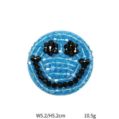 2-tommers tegneserie-smiley ansikt håndlagde stofflapper 5 farger