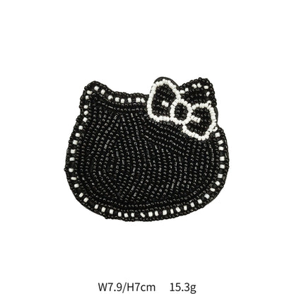 Kitty Cat Elefant Krone Hånd-Rhinestone Broderte Applikasjoner 6 Pakke