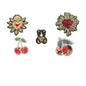 Cute Cherry Bow and Animal Hand-Embroidered DIY Applique 5 Pack