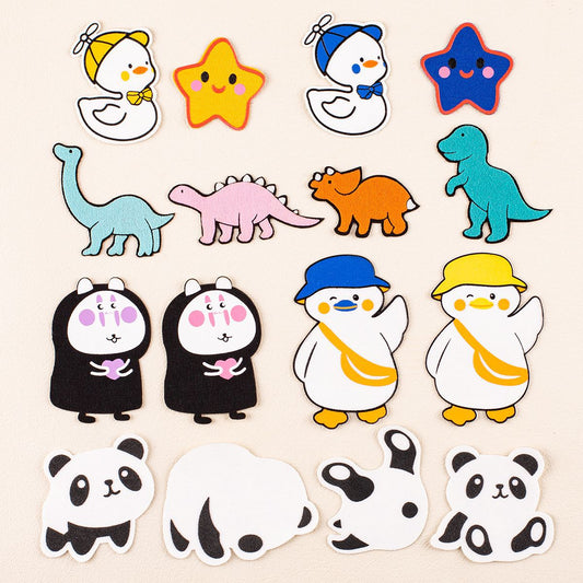 Cartoon Animal Self-Adhesive Patches for Phone Cases & Schoolbags 16pcs