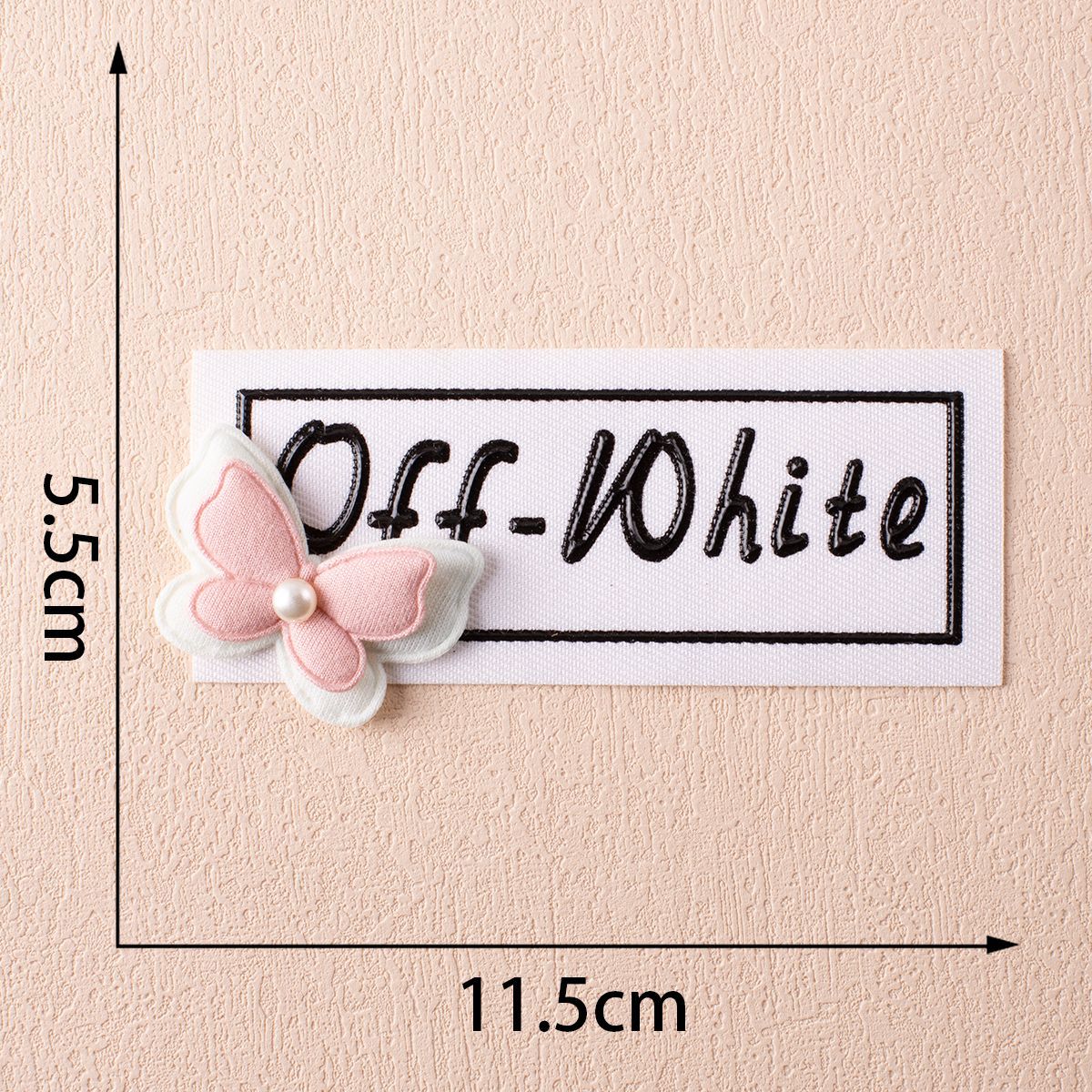 Étiquette en tissu imprimée 3D décalée faite à la main Off-White unique 6pcs