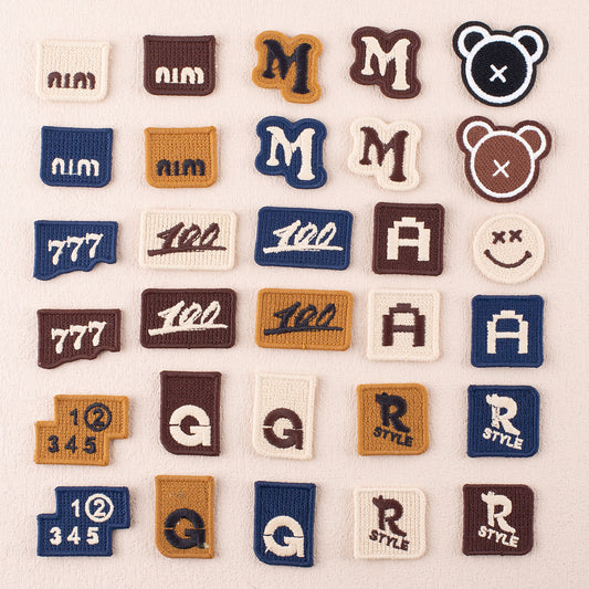 Full-Embroidery Alphabet and Number Fabric Patches 30 Pack