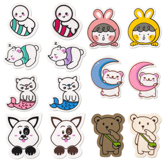 Cartoon Animals Self-Adhesive Patches for Girls 28 Pack