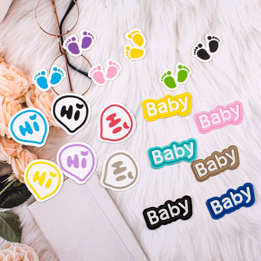 3M Self-Adhesive Hi Baby Footprint Alphabet 3D Patches for Kids 18PCS