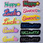 Patches en tissu 3D 'Joyeux, Chanceux, Doux, Bon, Halloween' 11 pièces