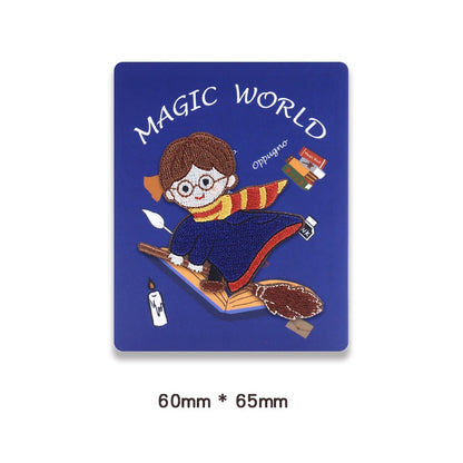 Enchanting Hogwarts Self-Adhesive Embroidered Patches 8 Pack