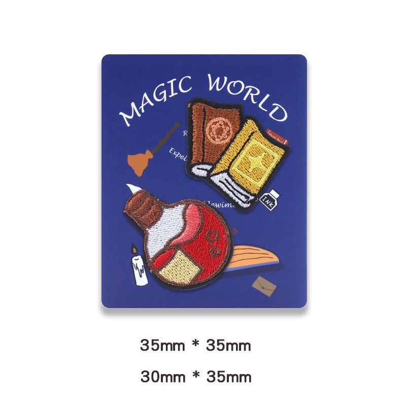 Enchanting Hogwarts Self-Adhesive Embroidered Patches 8 Pack