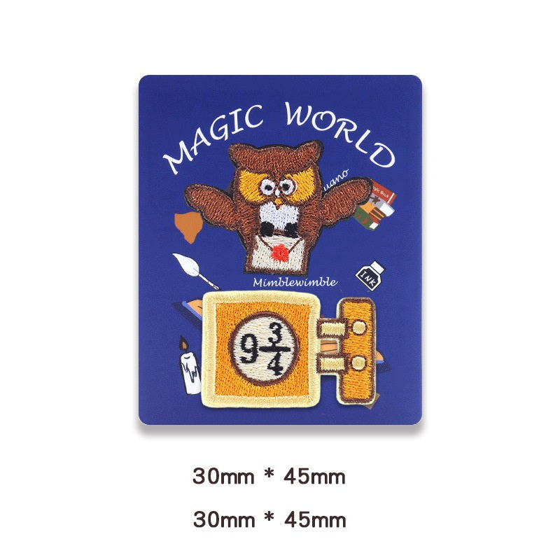 Enchanting Hogwarts Self-Adhesive Embroidered Patches 8 Pack