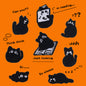 Patches Bordados de Gato Preto Pequeno Auto-Adesivos 10 Pacote