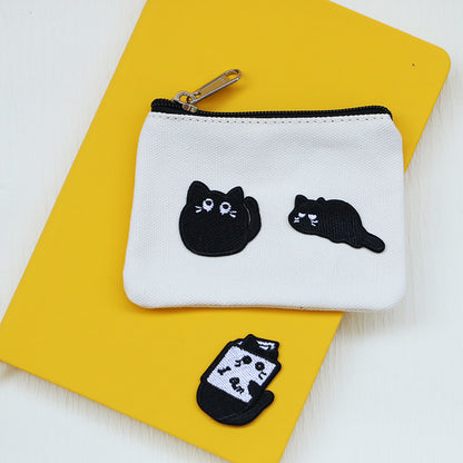 Patches brodés autocollants Petit Chat Noir 10 pièces