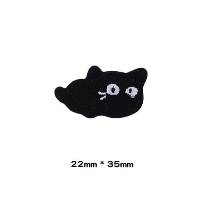 Patches brodés autocollants Petit Chat Noir 10 pièces