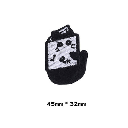 Patches brodés autocollants Petit Chat Noir 10 pièces