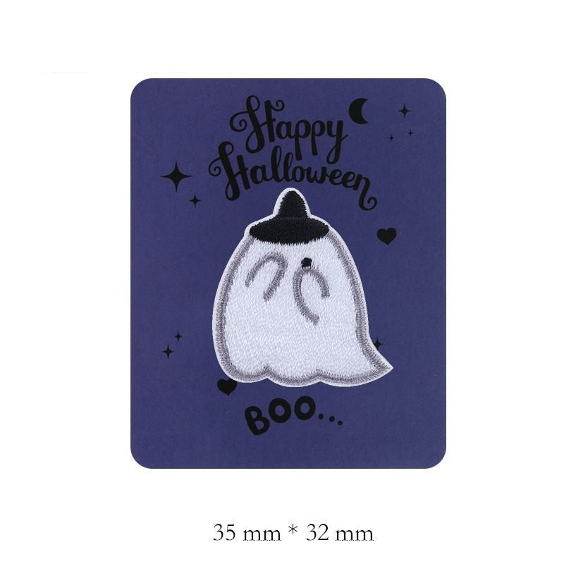 Self-Adhesive Halloween Ghost Embroidered Patches 8pcs