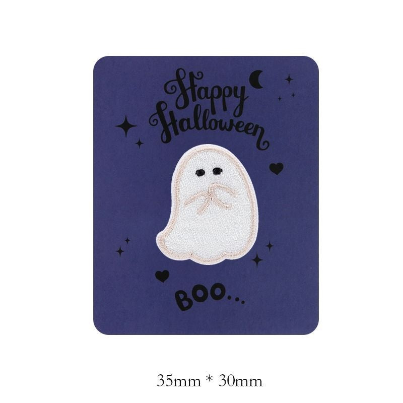 Self-Adhesive Halloween Ghost Embroidered Patches 8pcs