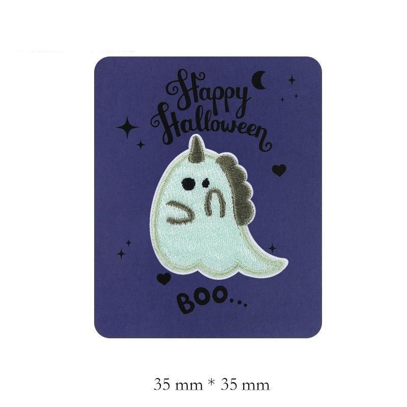 Self-Adhesive Halloween Ghost Embroidered Patches 8pcs