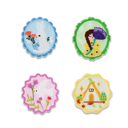 'Forest Song' Self - Adhesive Embroidered Patch 4pcs