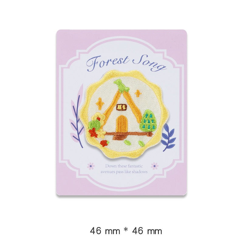 ''Chanson de la Forêt'' Patch Brodé Autocollant 4pcs