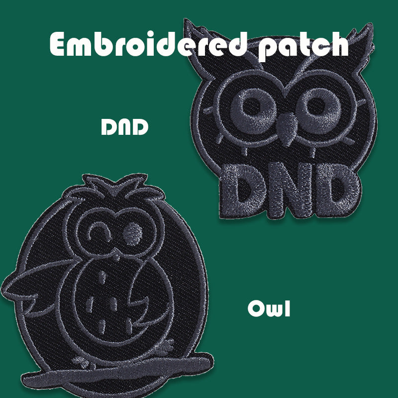 Patches de Distintivos Bordados Pretos Auto-Adesivos para Casacos de Penas 16 Pacote