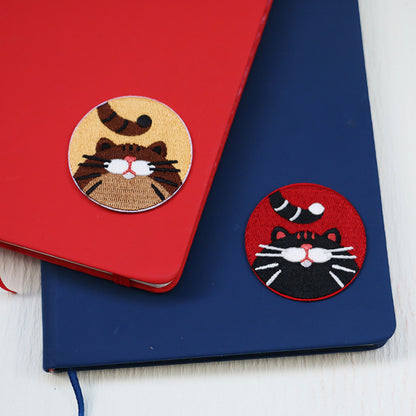 Patches Bordados de Gato em Estilo Japonês Auto-Adesivos 4PCS