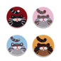 Patches Bordados de Gato em Estilo Japonês Auto-Adesivos 4PCS