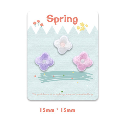 Patches brodés de fleurs en spring auto-adhésifs, pack de 12