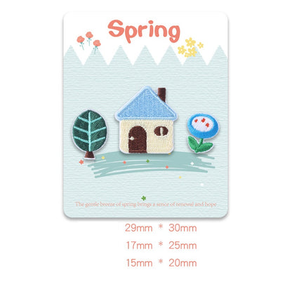 Patches brodés de fleurs en spring auto-adhésifs, pack de 12