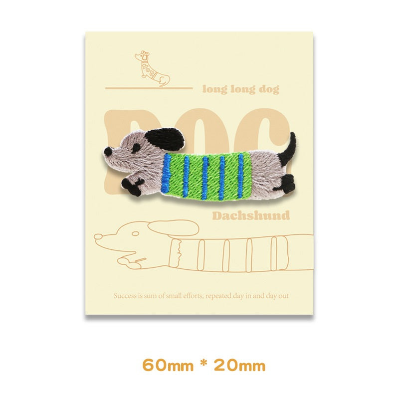 Dachshund Long Long Dog Patches Brodés Autocollants 4pcs