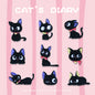 Adorable Big-Eyed & Black Cat Broderte Patcher 9stk