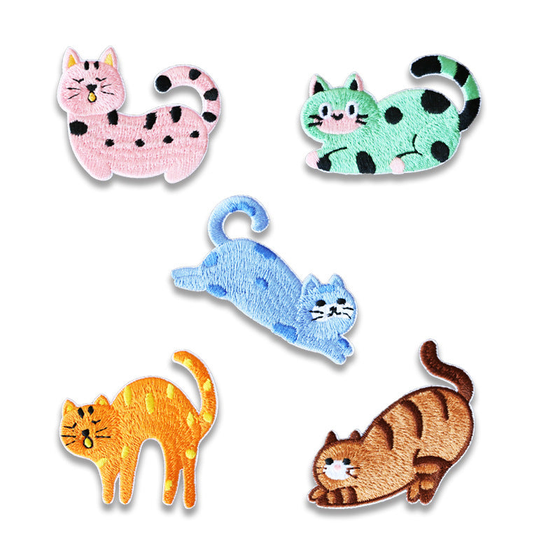 Dopamine Kitten Patches Bordados Auto-Adesivos 5 Pack