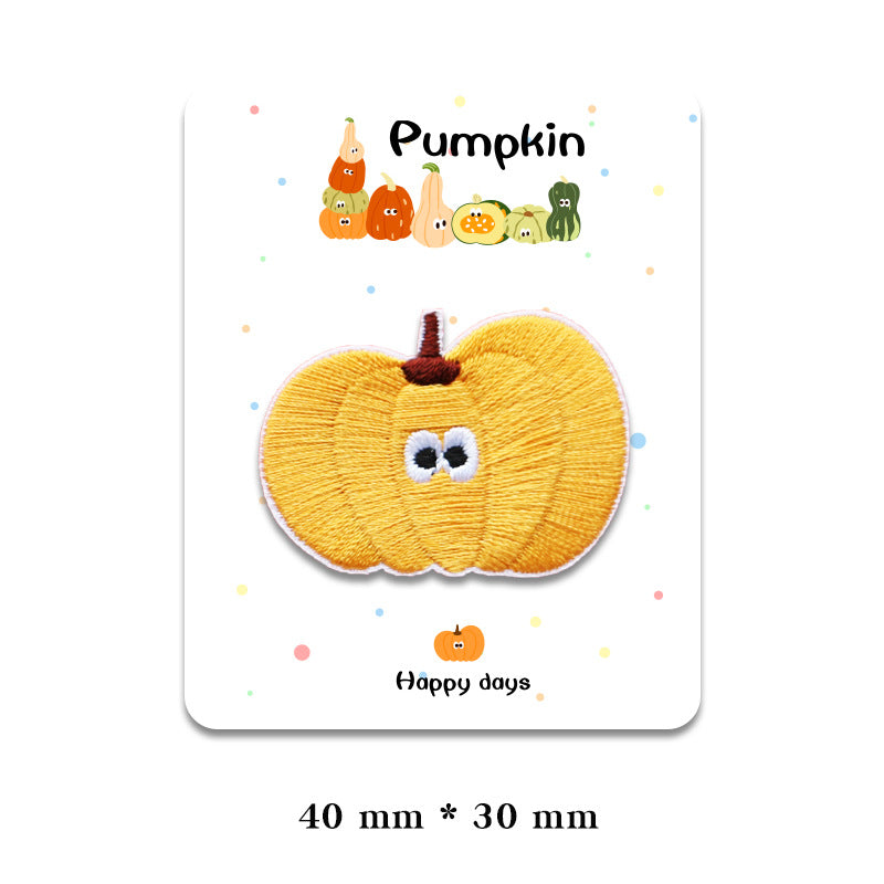 Charming Self-Adhesive Pumpkin Embroidered Patches 7 Pack