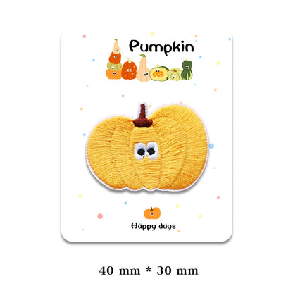 Charming Self-Adhesive Pumpkin Embroidered Patches 7 Pack