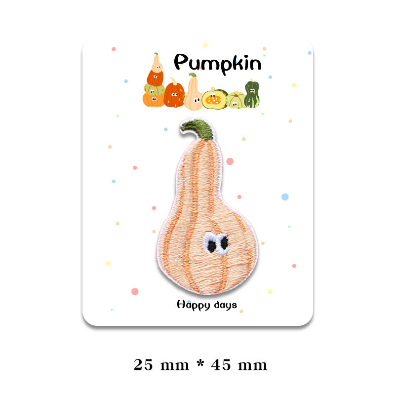 Charming Self-Adhesive Pumpkin Embroidered Patches 7 Pack