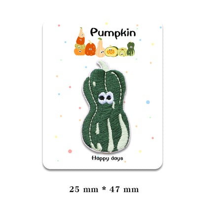 Charming Self-Adhesive Pumpkin Embroidered Patches 7 Pack