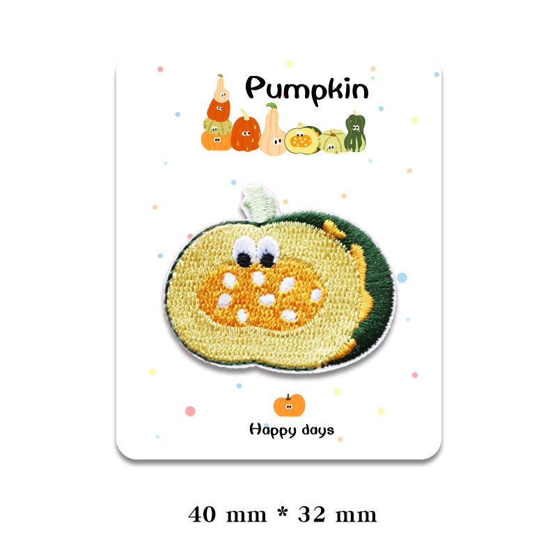 Charming Self-Adhesive Pumpkin Embroidered Patches 7 Pack