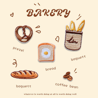 Mini Baking-Themed Embroidered Patches for Phone Case 12 Pack