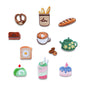 Mini Baking-Themed Embroidered Patches for Phone Case 12 Pack