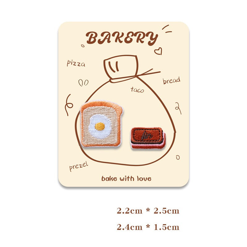 Mini Baking-Themed Embroidered Patches for Phone Case 12 Pack